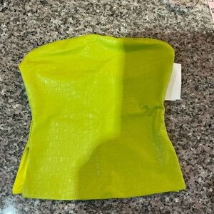 Naked Wardrobe Lime Green Strapless Top